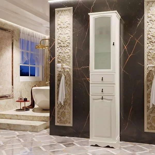 Пенал Opadiris Риспекто 40 R с бельевой корзиной, слоновая кость