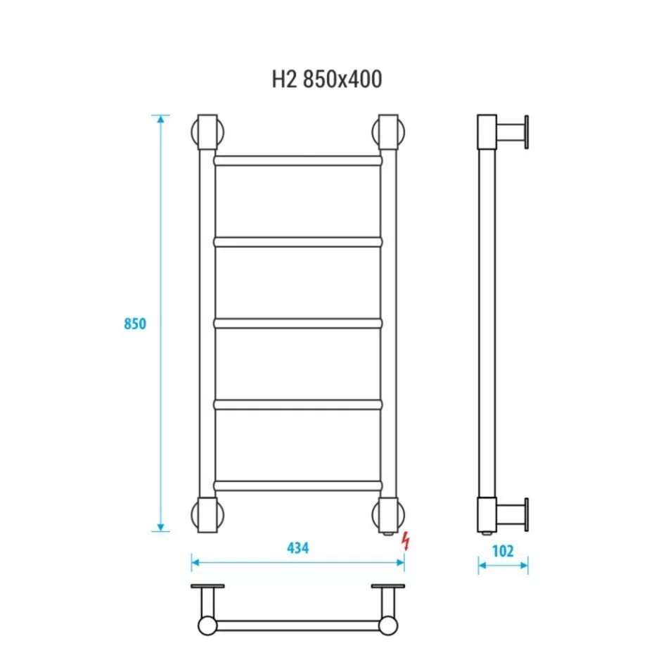 Полотенцесушитель электрический Energy H2 850x400 белый матовый