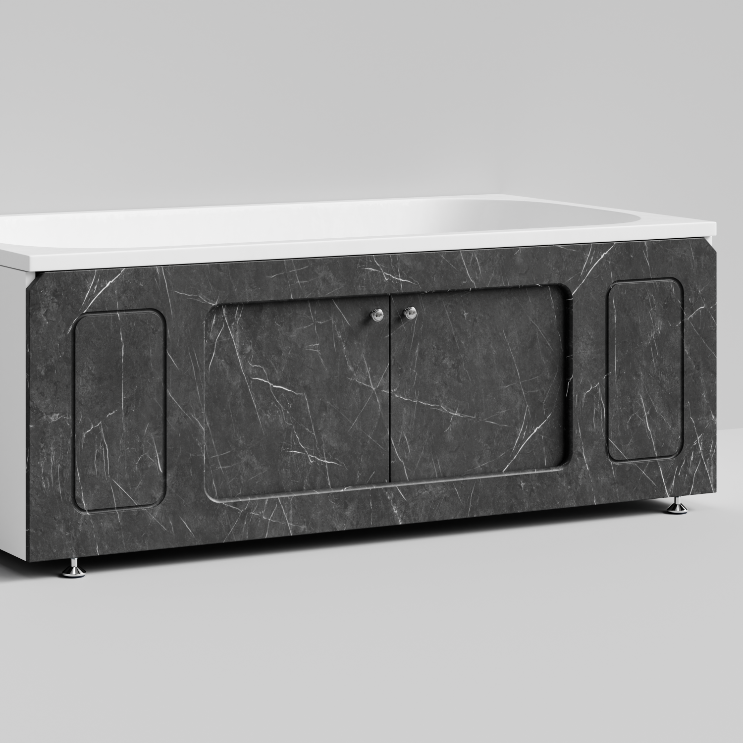 Экран под ванну Vod-ok Лидер 150 раздвижной Мрамор Графит софт тач