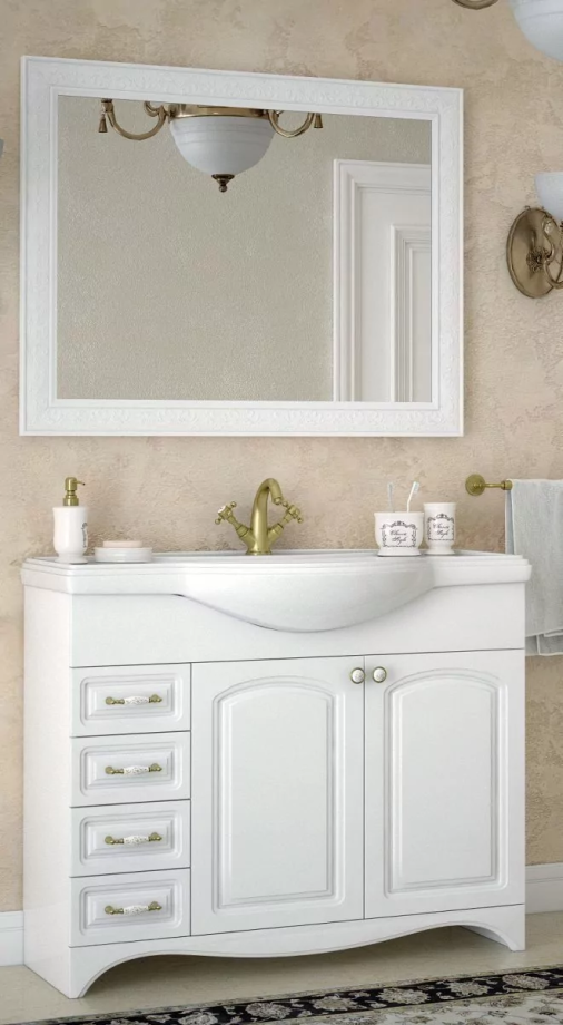 Мебель для ванной Corozo Классика 105 комплект, напольный, белый