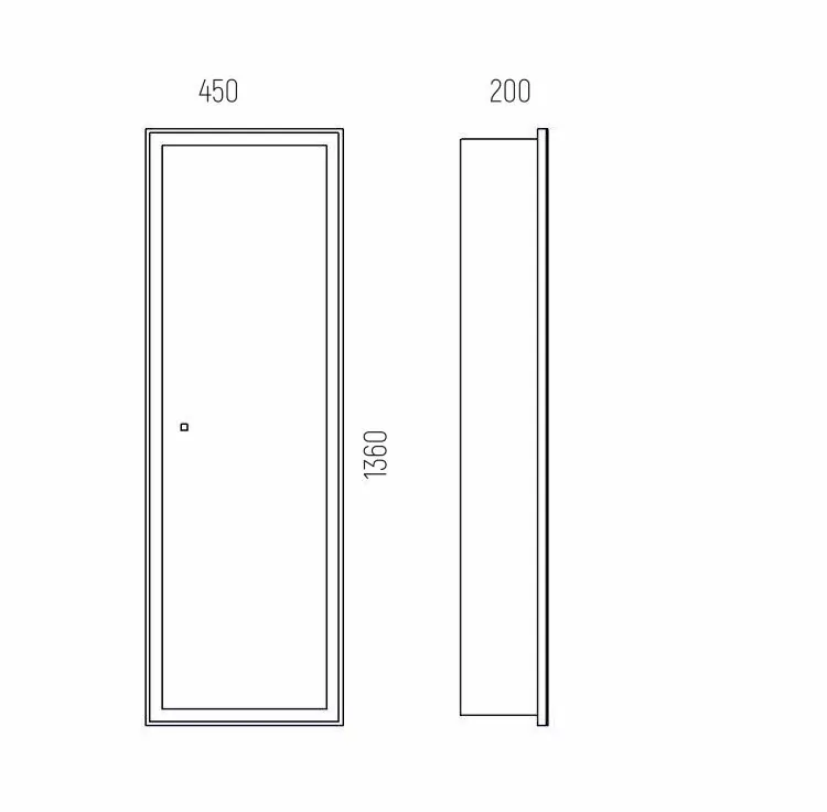 Пенал Corozo Делавэр 45 L/R подвесной, с подсветкой, белый