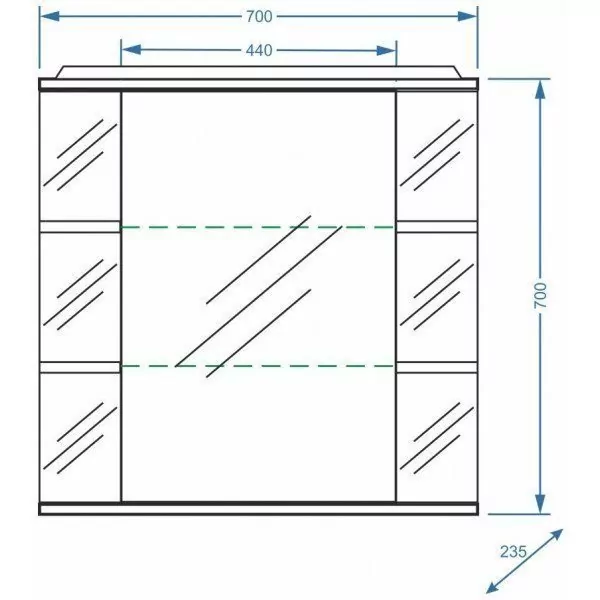 Зеркало-шкаф Stella Polar Лаура 70 свет, белый