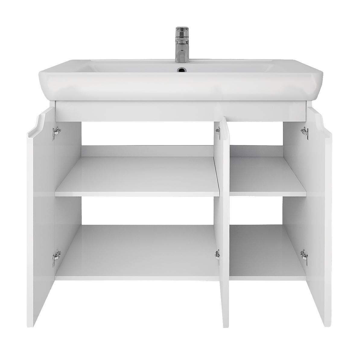 Тумба с раковиной напольная Dreja Q Plus (D) 80 см, белый