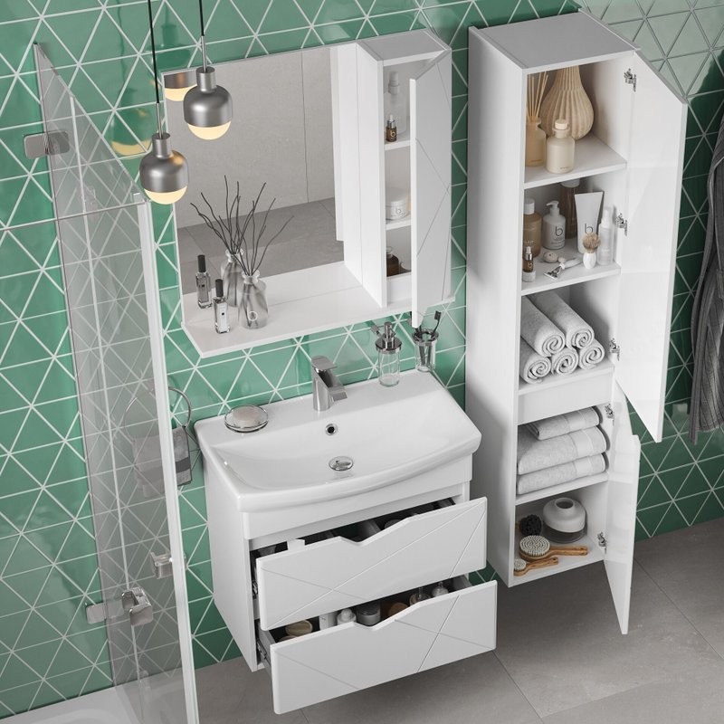 Зеркальный шкаф SanStar Каскад/Линни 70 белый