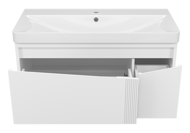 Тумба с раковиной Brevita Cascade 100 подвесная, белый