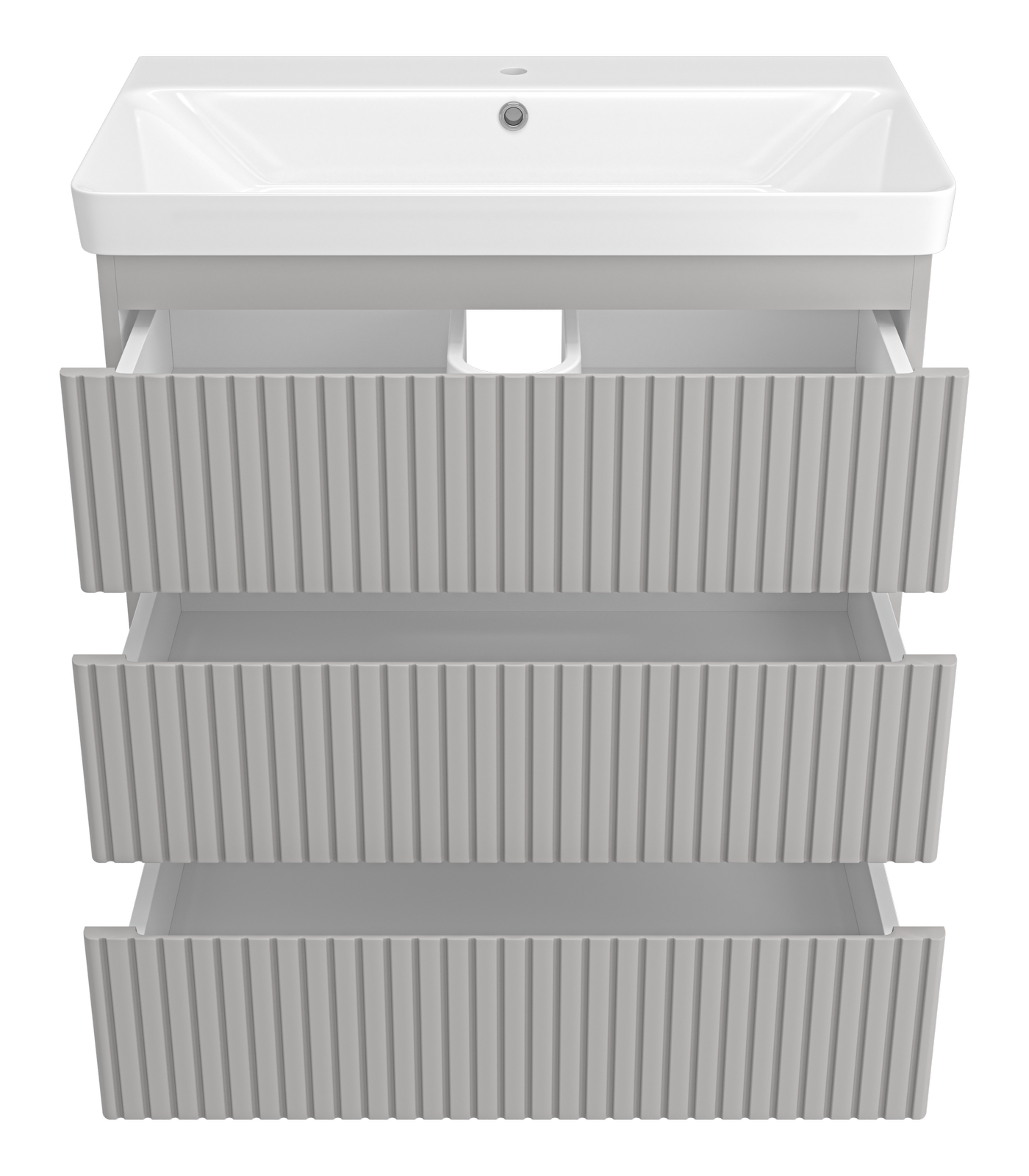 Тумба с раковиной Brevita Victory 80 напольная, серый шелк