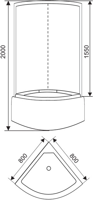 Душевой уголок ARCUS AS-302-8 80х80
