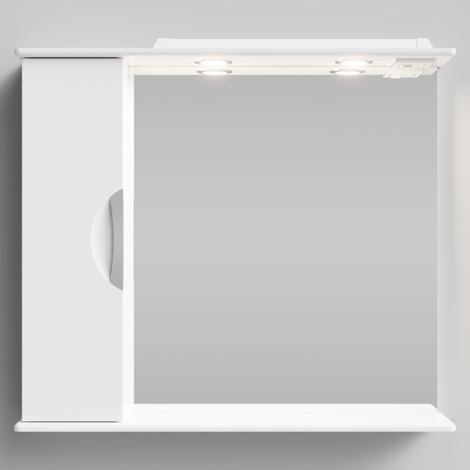 Зеркало со шкафчиком Vod-ok Лира 85 L свет, белый