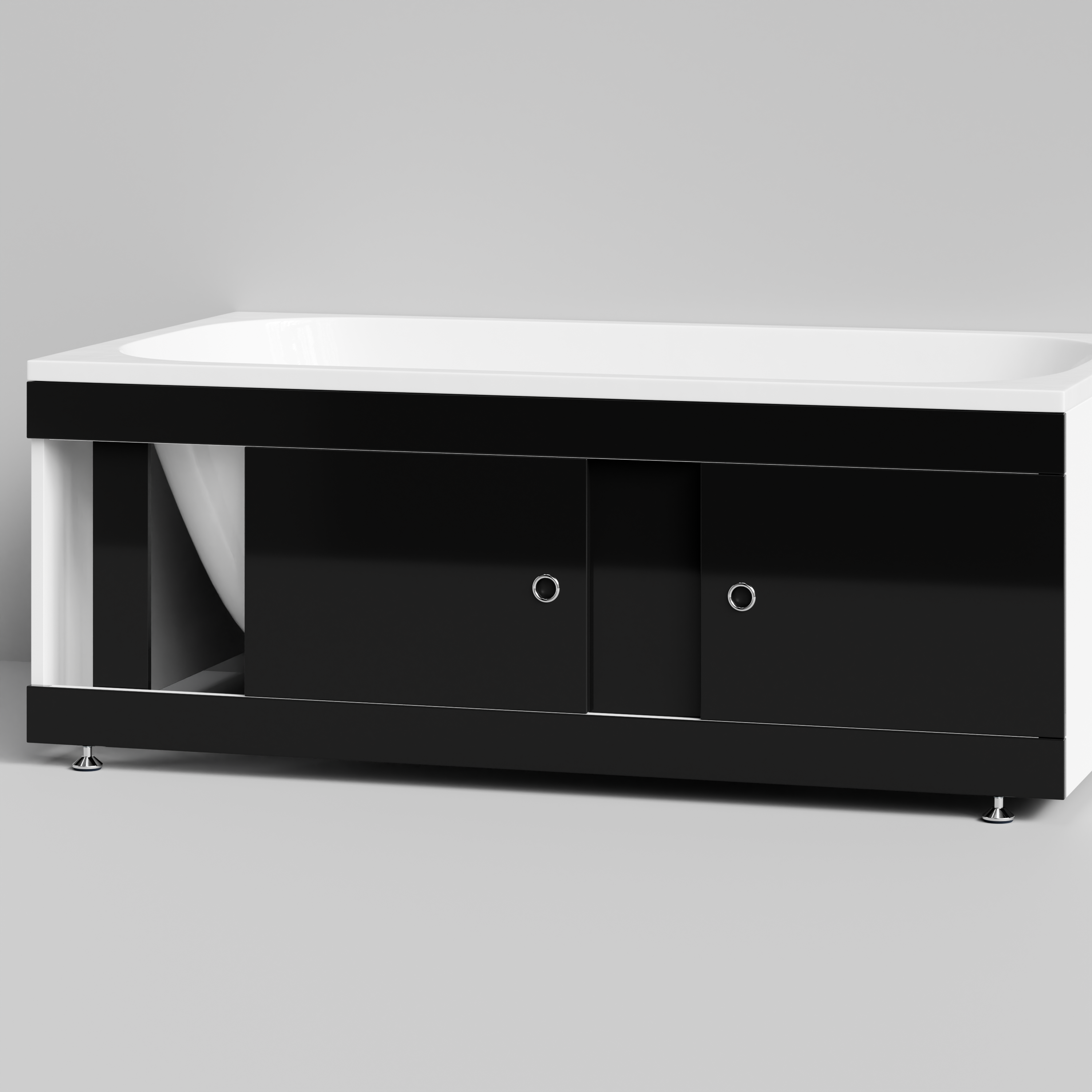 Экран под ванну Vod-ok Купе 150 раздвижной Черный глянец