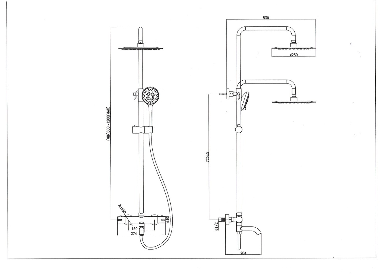 Душевая стойка SantiLine SL-9009 хром