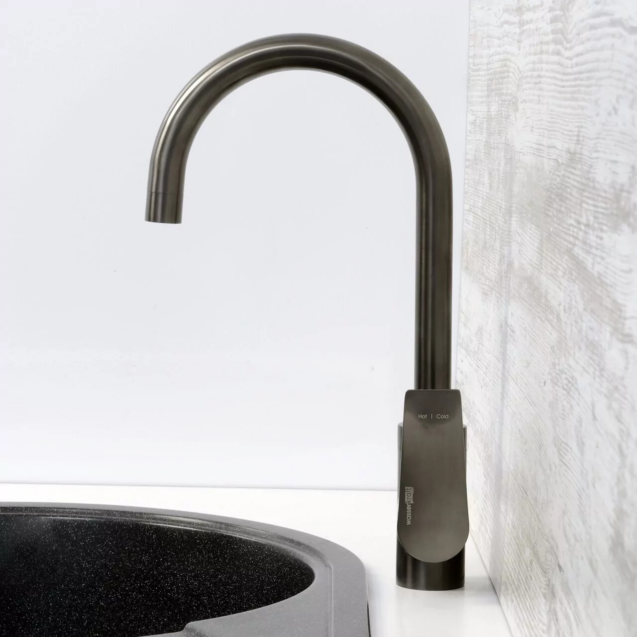 Смеситель для кухни WasserKraft Wiese 8407 оружейная сталь