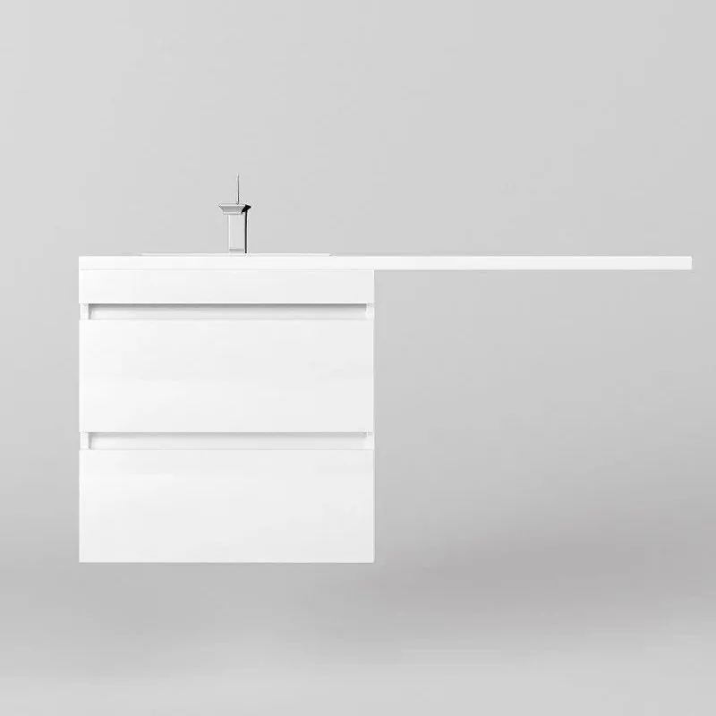 Тумба подвесная Style Line Даллас Леон 120 Люкс Plus ПВХ под стиральную машину, левая, белая