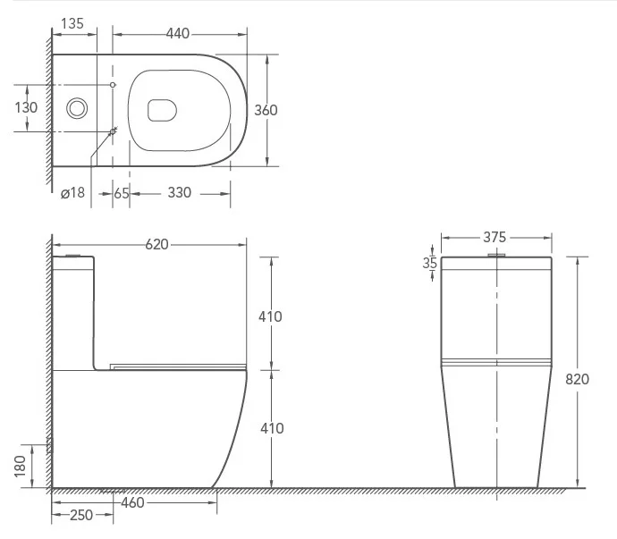 Унитаз SantiLine SL-5016 напольный, безободковый, белый