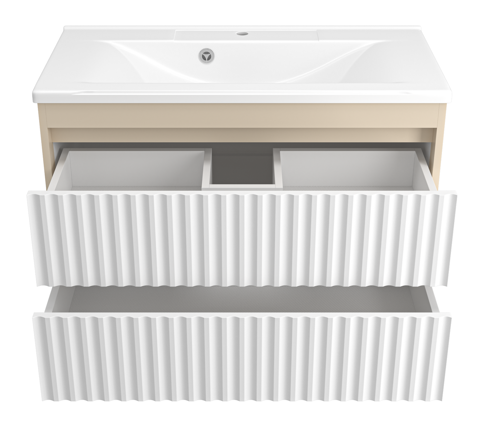 Тумба с раковиной Brevita Balaton 90 подвесная, белый/бежевый