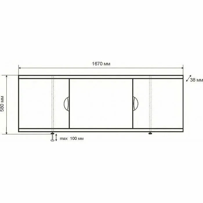 Экран под ванну Emmy Валенсия MAX 170 раздвижной белый