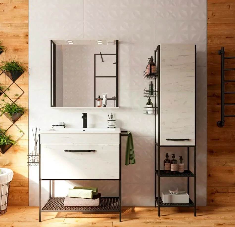 Зеркало Sanflor Бруклин 75 свет, дуб крафт