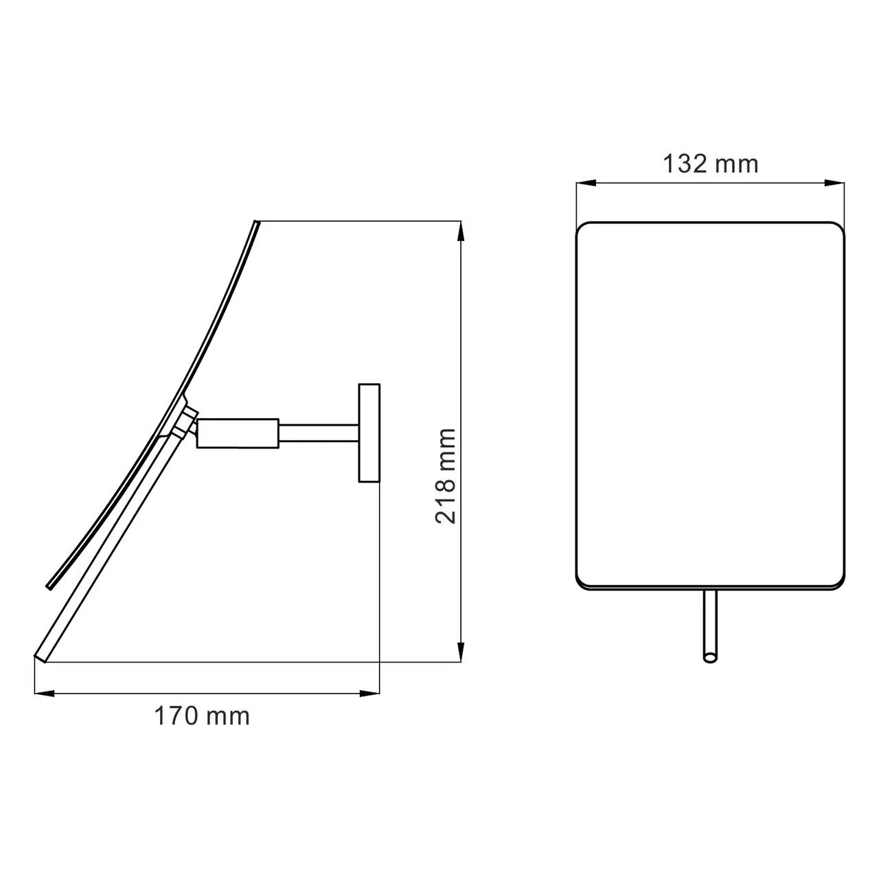 Зеркало косметическое WasserKraft K-1001 хром