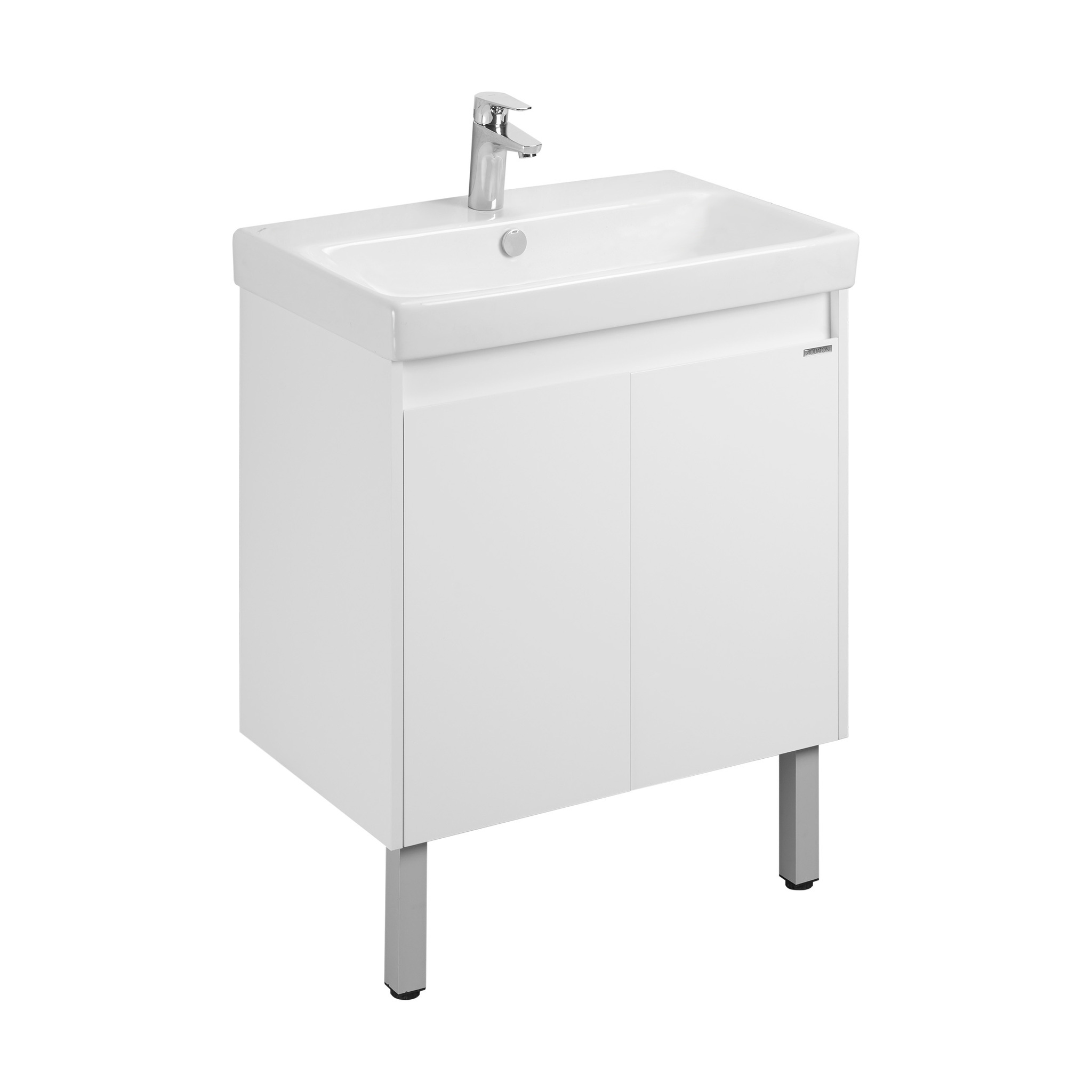 Тумба Aquaton Сканди Doors 70 с раковиной Адриана 70, 2 ящика, напольная, белый
