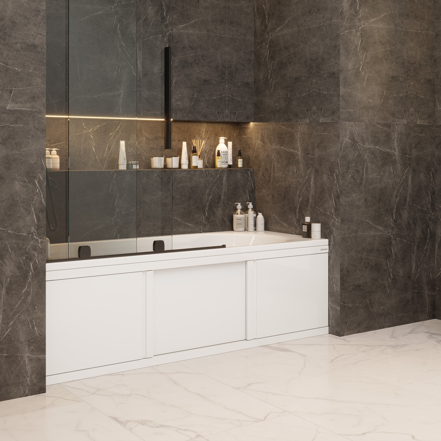 Экран под ванну Onika Одио Нова 160 XL раздвижной белый