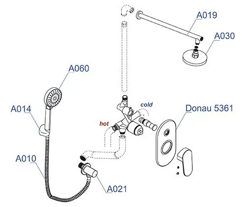 Душевой комплект WasserKraft A14030 хром