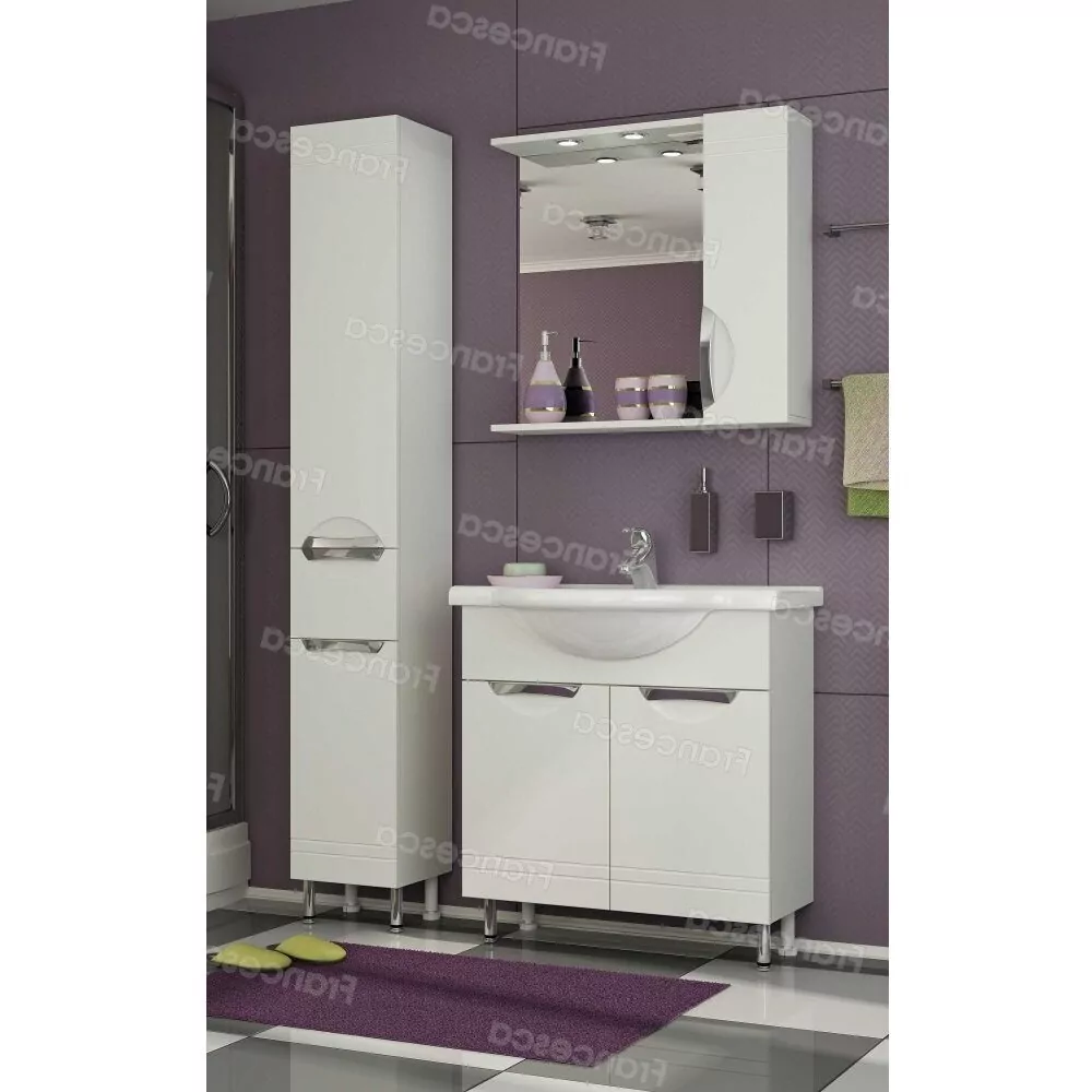 Зеркало со шкафчиком Francesca Доминго 65 R, свет, белый