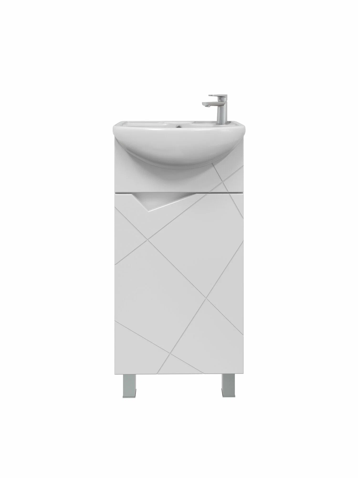 Тумба напольная SanStar Каскад 40 с раковиной Азов 40 белая