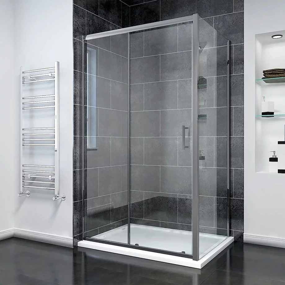 Душевой угол Veconi Rovigo RV-055GM, 1000х800х1950, оружейная сталь, прозрачное стекло
