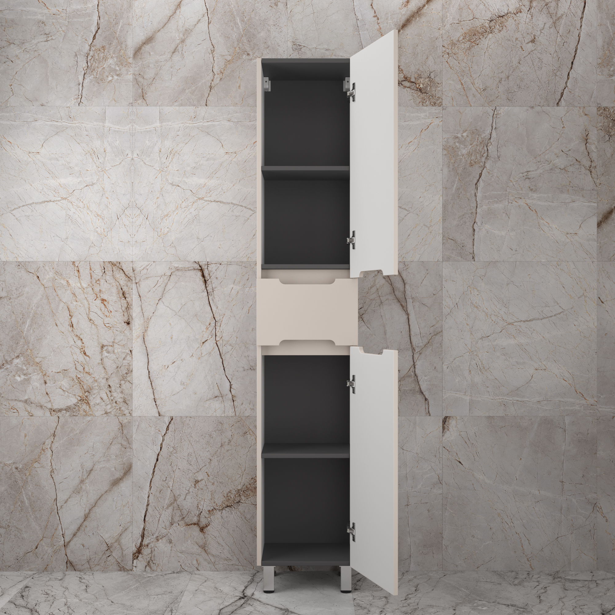 Пенал напольный Style Line Матис 36 см 1 ящик, Крем, PLUS