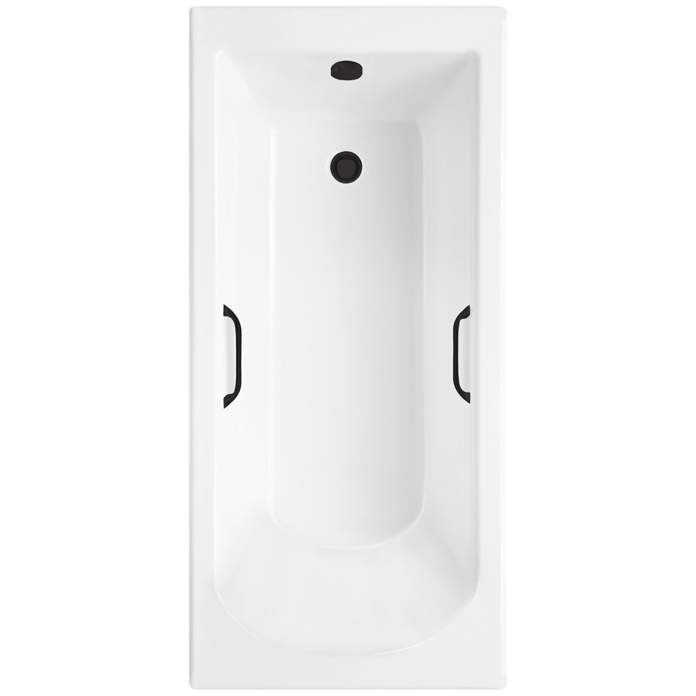 Ванна из литьевого мрамора Delice Scandi 150х70 глянцевая с черными ручками DLR330023RB-G от магазина Vanna-Vanna.ru!