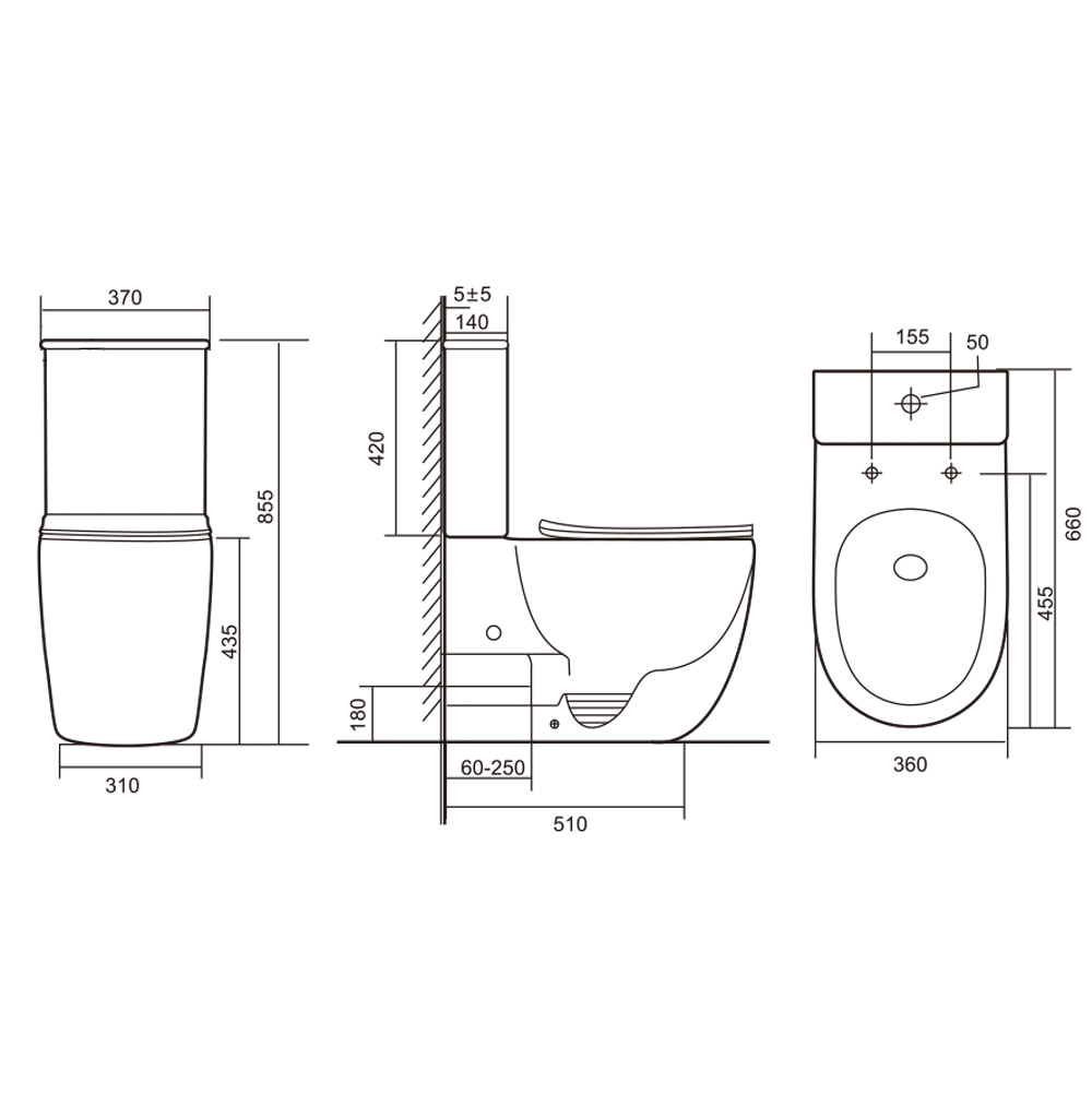 Унитаз Iberica Blanca Bilbao Alto IB.BLM.124.1B1 напольный, безободковый, Tornado, белый