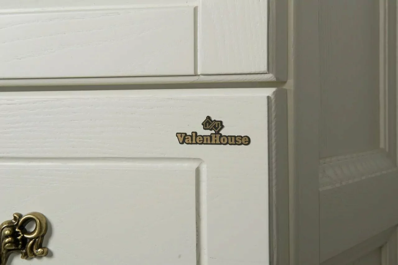 Пенал напольный ValenHouse Эллина 40 L с корзиной, слоновая кость, бронза