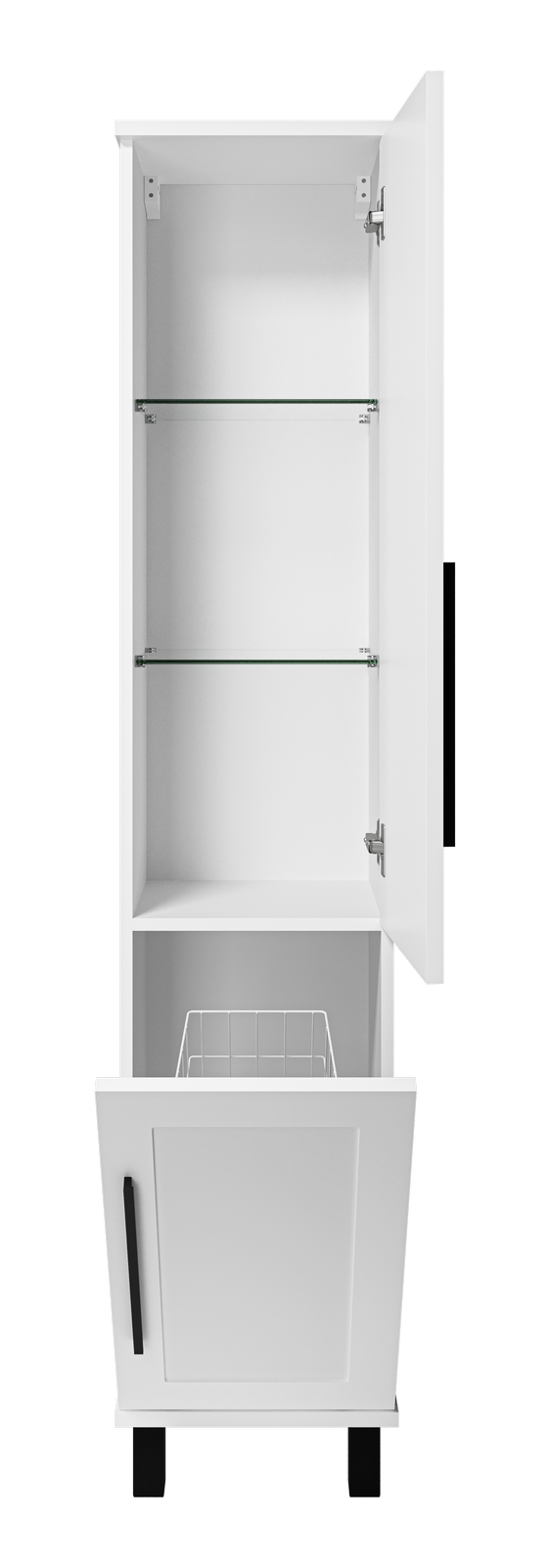 Пенал Misty Модерн 35 с корзиной, напольный/подвесной, R, белый