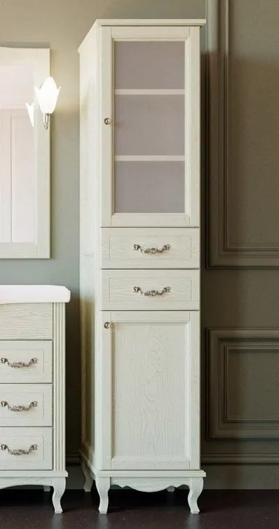 Пенал напольный ValenHouse Эллина 40 R слоновая кость, хром