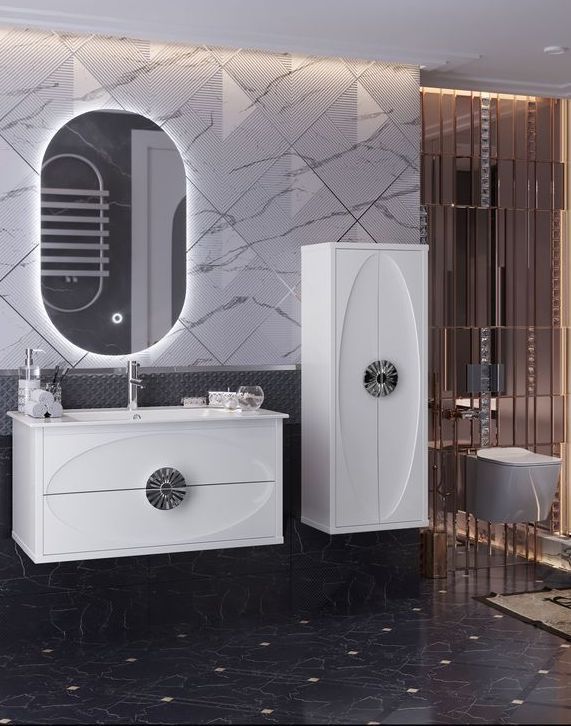 Пенал Opadiris Ибица 50 подвесной, белый, серебро