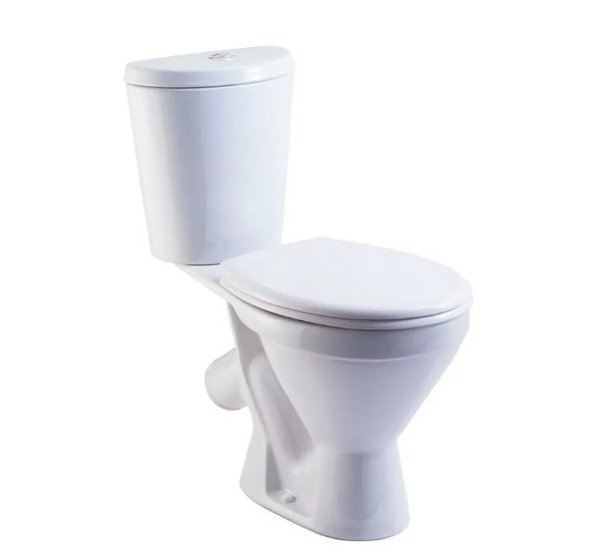 Унитаз Rosa Элегант напольный, компакт, с косым выпуском, белый