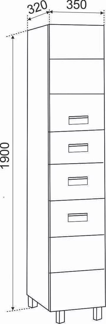 Пенал Emmy Монтана 35 L/R напольный, белый
