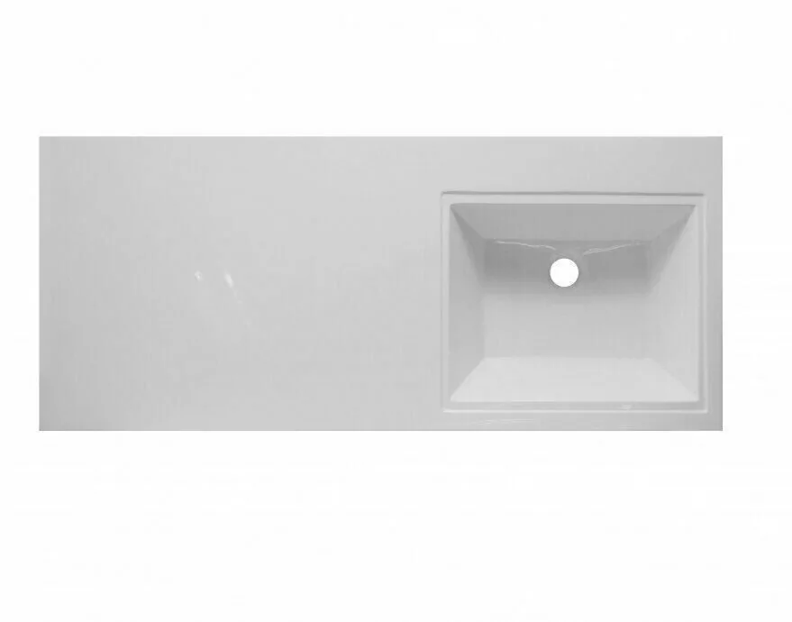 Тумба напольная Style Line Даллас 110 Люкс Plus Эмаль с раковиной Даллас 110 R под стиральную машину, два ящика, правая, белая