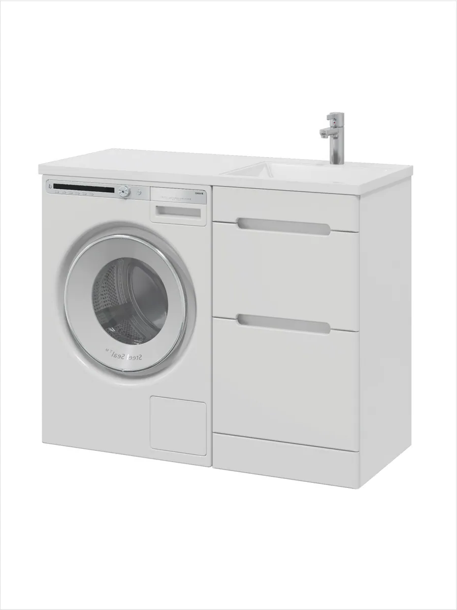 Тумба напольная SanStar Толедо 60 с раковиной Даллас 120 правый белая