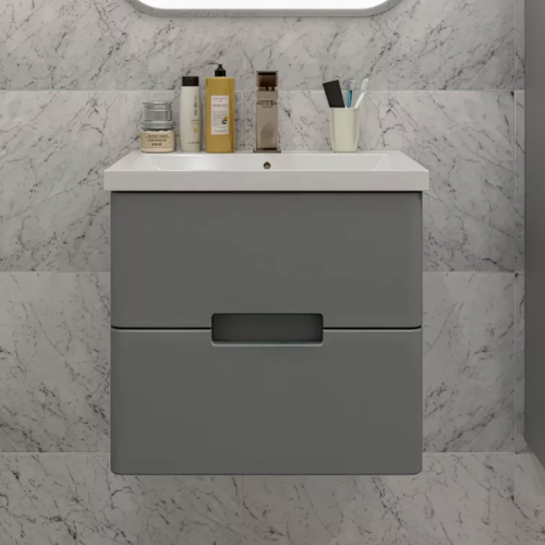 Тумба подвесная SanStar Noche 50 с раковиной Fest 50 Графит софт