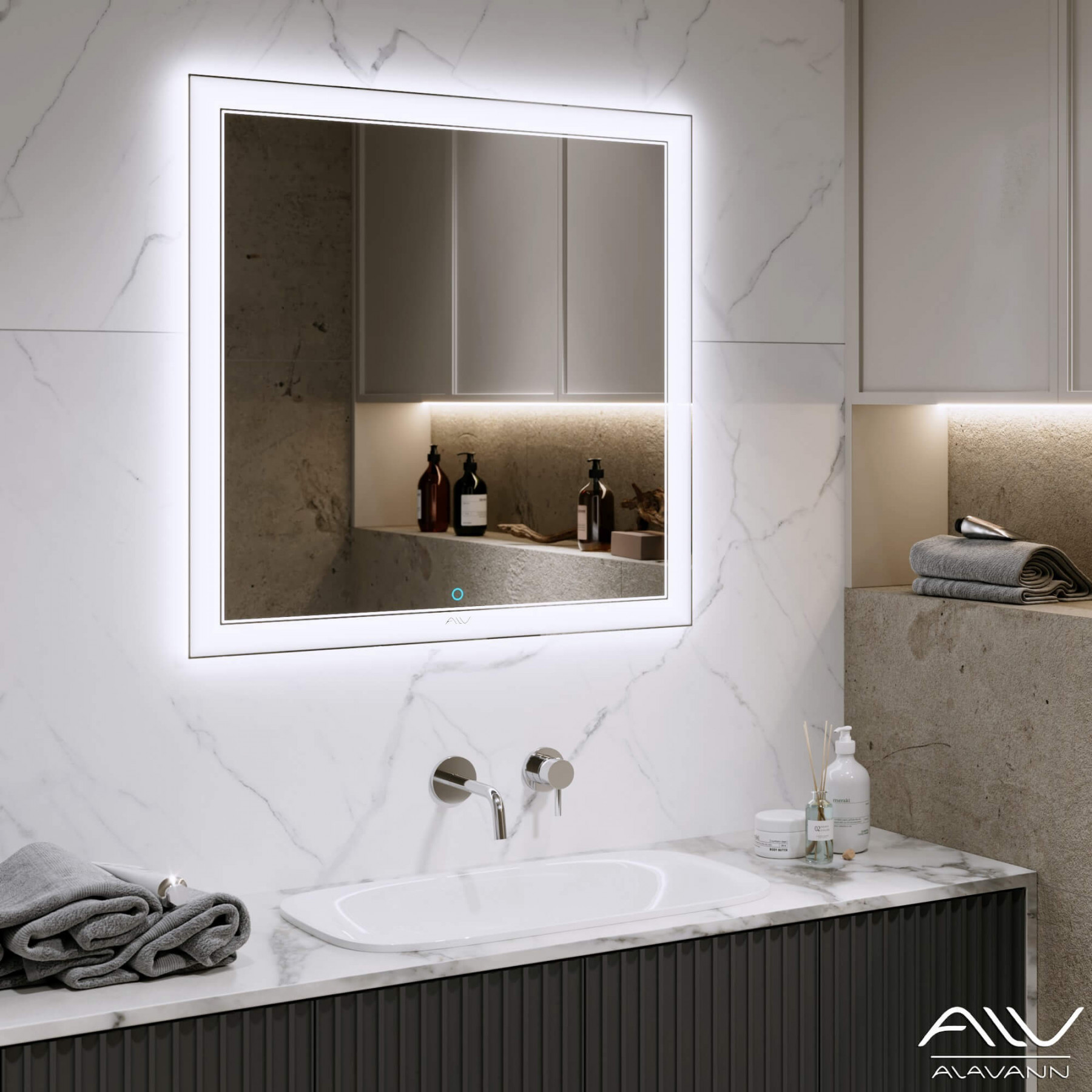 Зеркало Alavann Bella Lux 80 свет, ИК выключатель