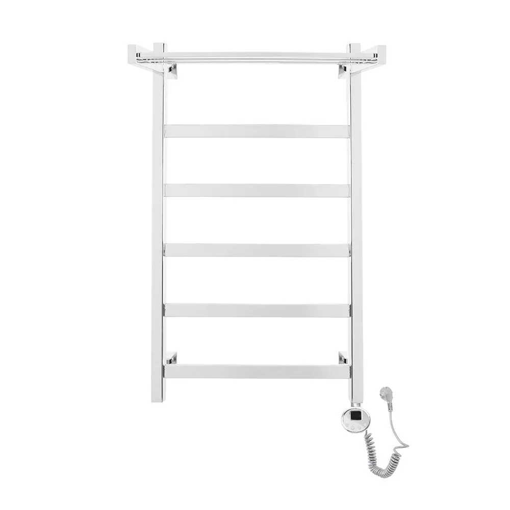 Полотенцесушитель электрический Domoterm Квадро Плюс П6 400Х800 ER правый, с полкой, хром