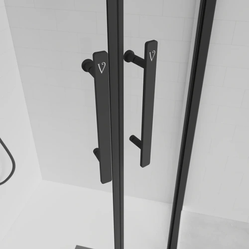 Душевой угол Veconi Evo 200 B, 1000х1000x1950, черный матовый, прозрачное стекло от магазина Vanna-Vanna.ru!