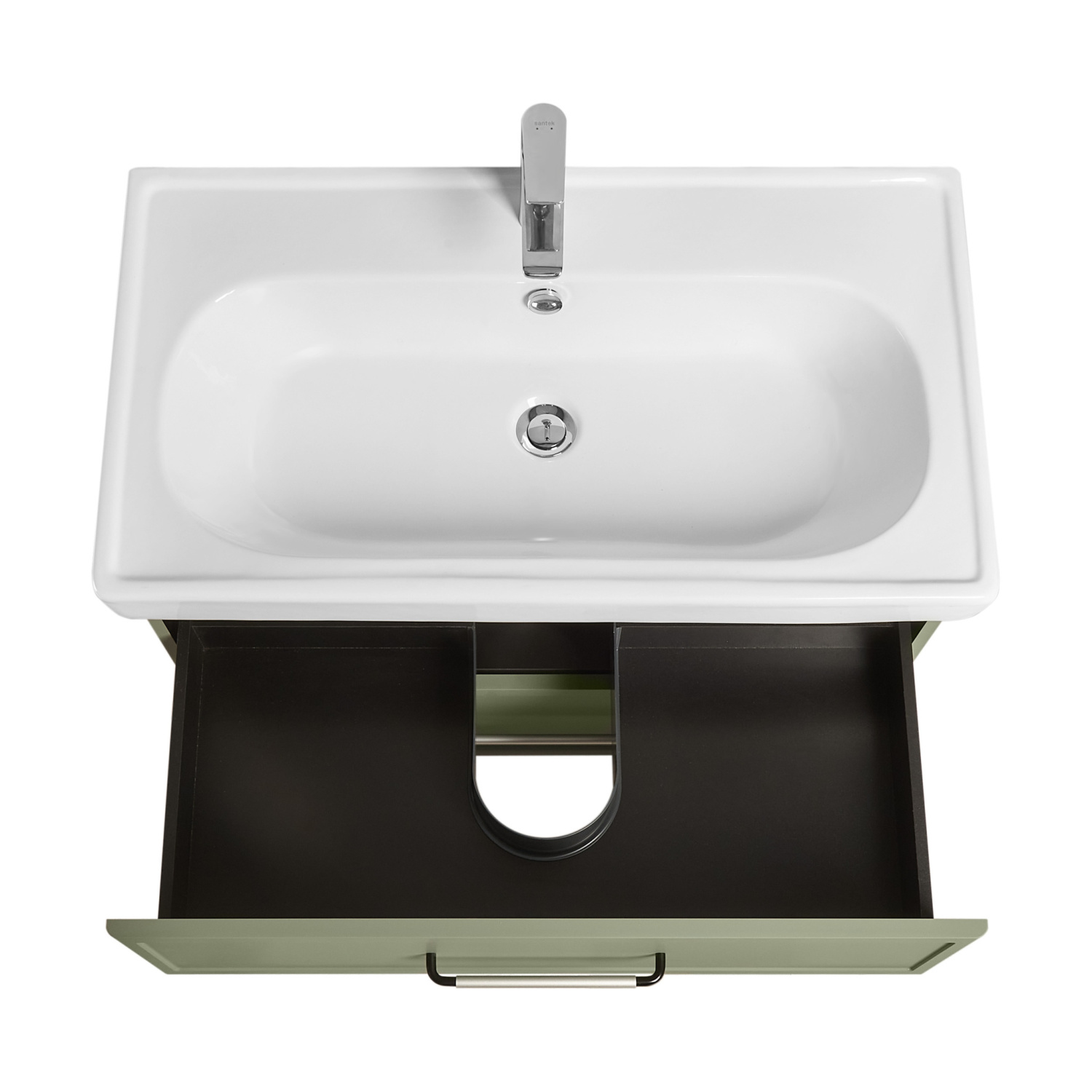 Тумба Aquaton Нео-Классика с раковиной Нео-Классика 85 подвесная, зеленый