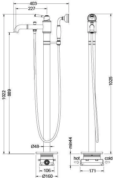 Смеситель для ванны Timo Arisa 5300/00Y-CR хром
