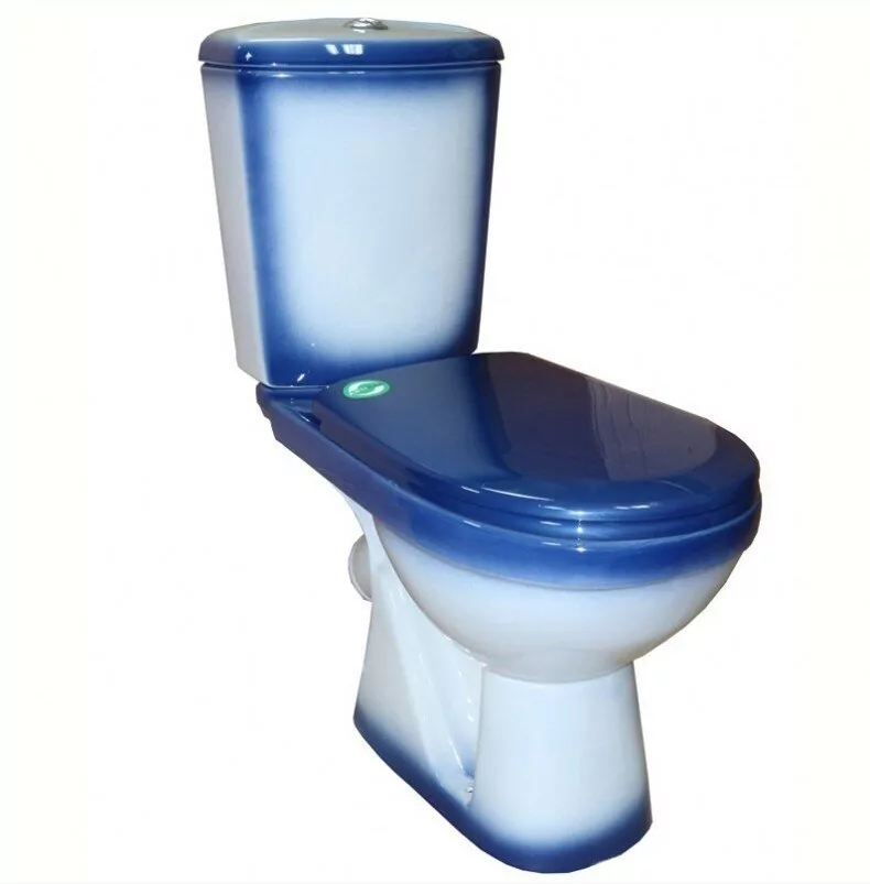 Унитаз Rosa Комфорт напольный, компакт, с косым выпуском, синий