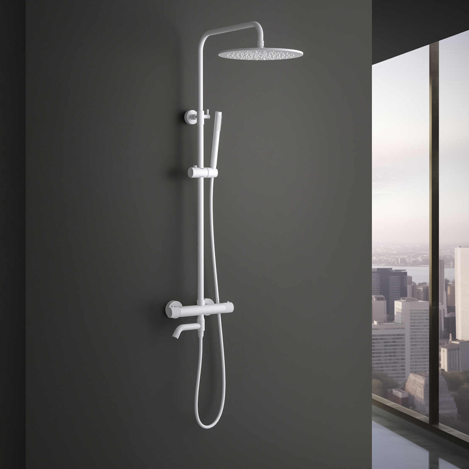 Душевая система с термостатом Timo Saona SX-2380/16 белый матовый