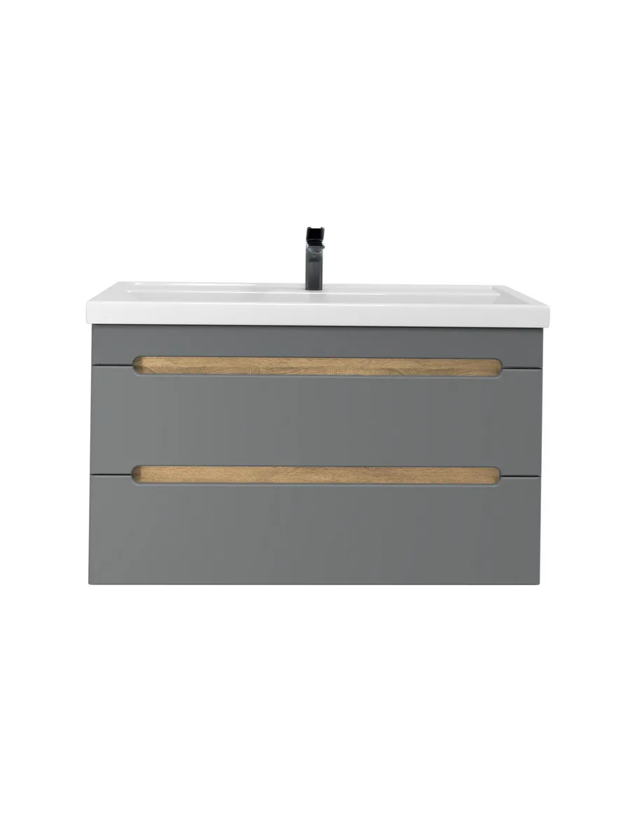 Тумба подвесная SanStar Diva 100 с раковиной Фостер 100 (комплект), Gold Craft