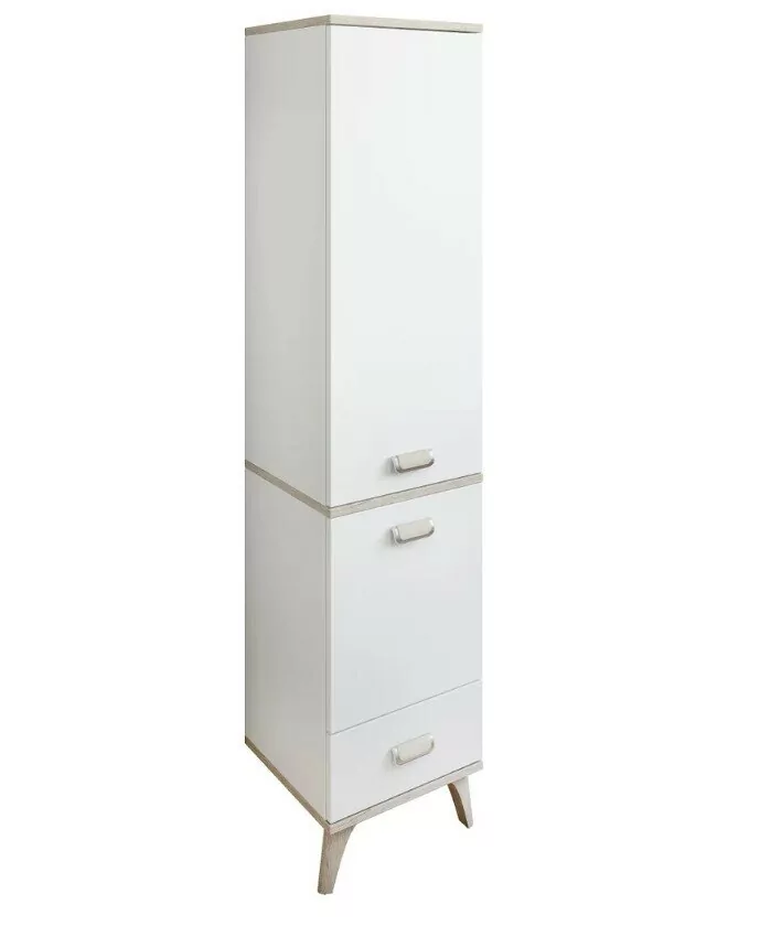 Пенал Sanflor Бруно 33 R напольный, белый матовый/орегон