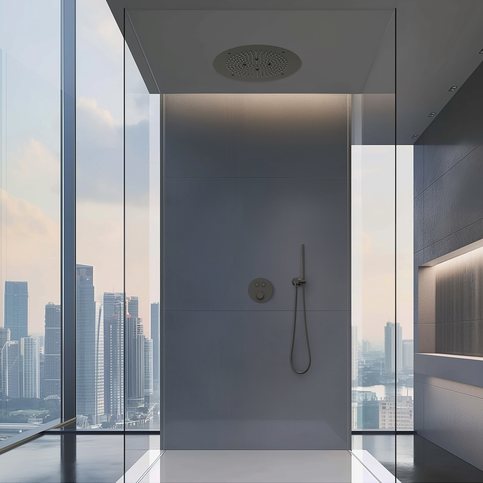 Душевая система встроенная с термостатом Timo Saona SX-2370/18SM черное золото