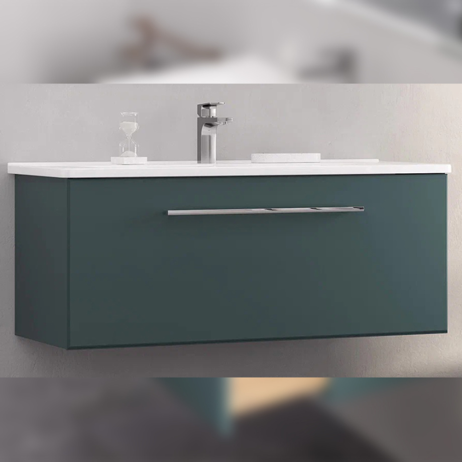 Тумба с раковиной подвесная Velvex Posse tp.POS.OSK.105.1Y верде, 105 см